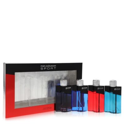 Man Aubusson Sport by Aubusson 4 x 0.5oz Sport EDT Spray ( One each of Sport Blue Sport Red Sport Aqua Sport Black) — (Men)