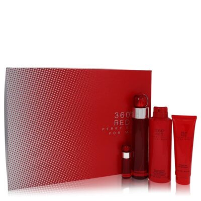 Perry Ellis 360 Red by Perry Ellis Gift Set — 3.4 oz Eau De Toilette Spray + .25 oz Mini EDT Spray + 6 oz Body Spray + 3 oz Shower Gel (Men)