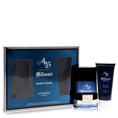 Spirit Millionaire Dark Fusion by Lomani Gift Set — 3.3 oz Eau De Parfum Spray + 3.3 oz Shower Gel (Men)