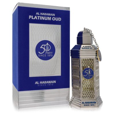 Al Haramain 50 Years Platinum Oud by Al Haramain Eau De Parfum Spray (Unisex) 3.3 oz (Women)